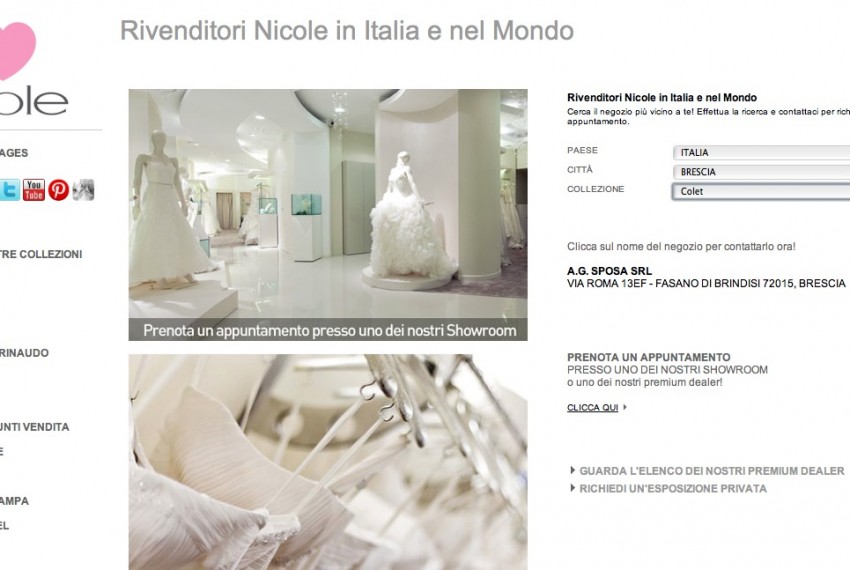 Radici Design - Nicole Fashion Group Srl - Sito web 2012